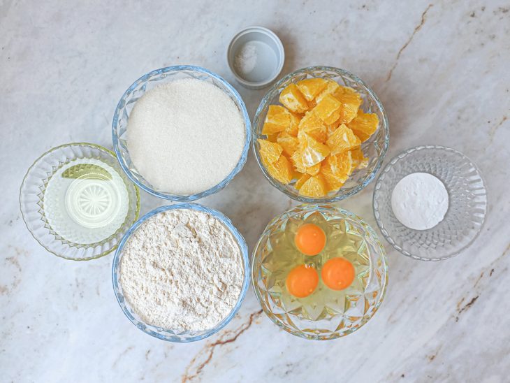 Ingredientes reunidos para o preparo da receita.