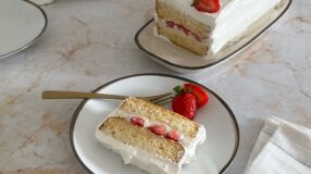 Bolo de leite Ninho e morango