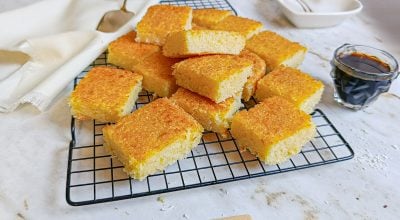 Bolo de macaxeira cremoso