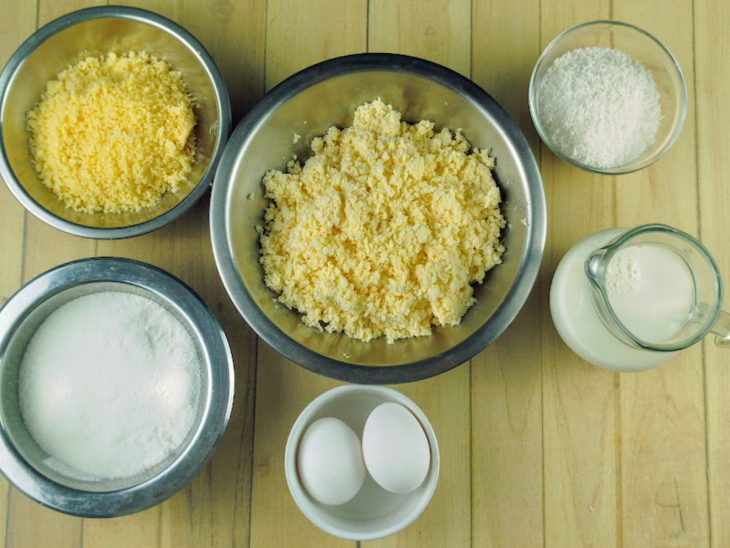 Ingredientes separados para o preparo da receita.