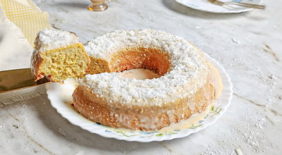 Bolo de milho com coco e aveia