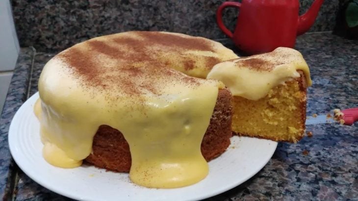 Bolo de milho com curau