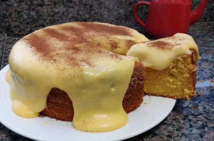 Bolo de milho com curau