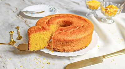 Bolo de milho com flocão cremoso