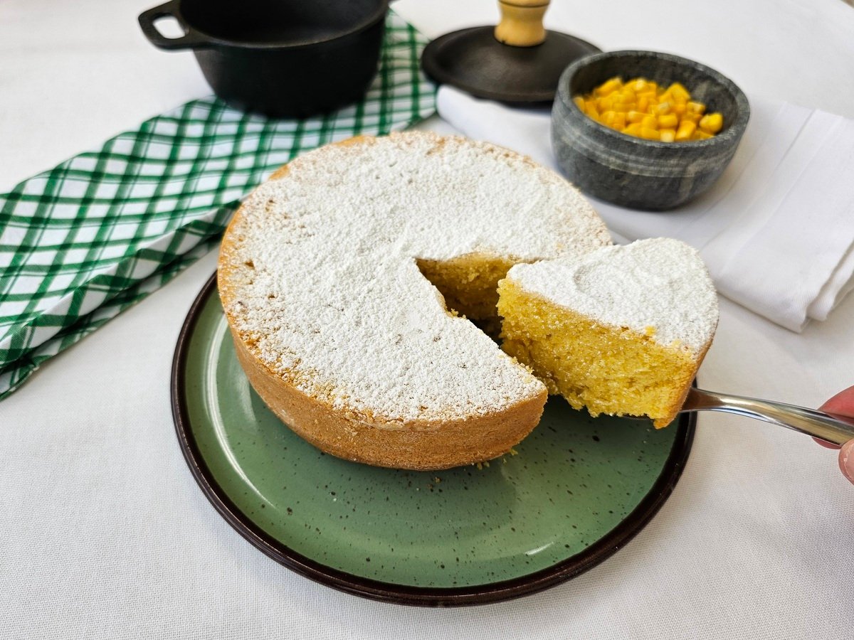 Bolo de milho na airfryer