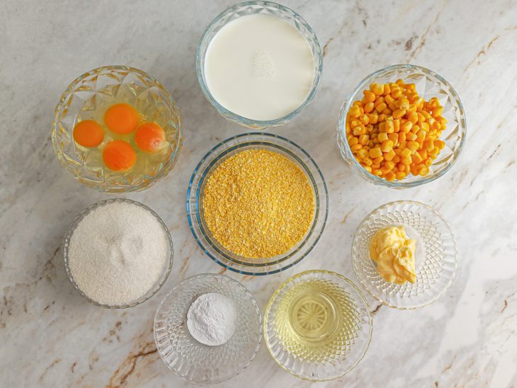 Ingredientes reunidos para o preparo da receita.