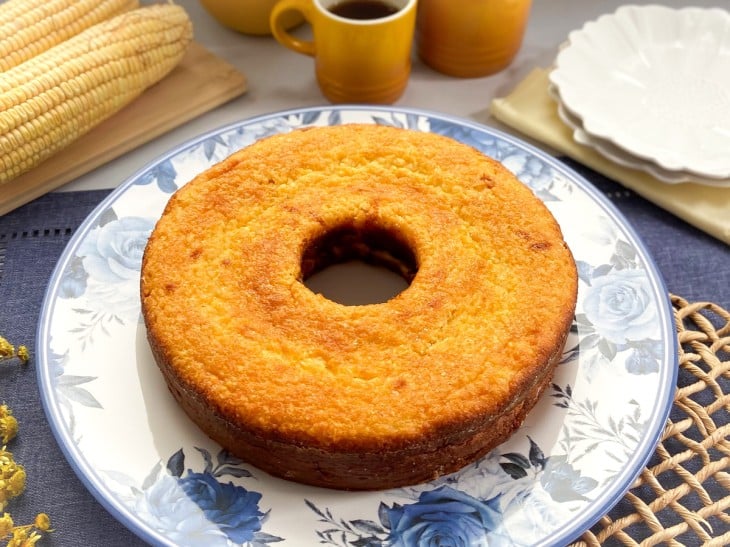 Bolo de milho verde finalizado.