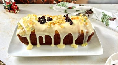 Bolo de Natal com frutas cristalizadas