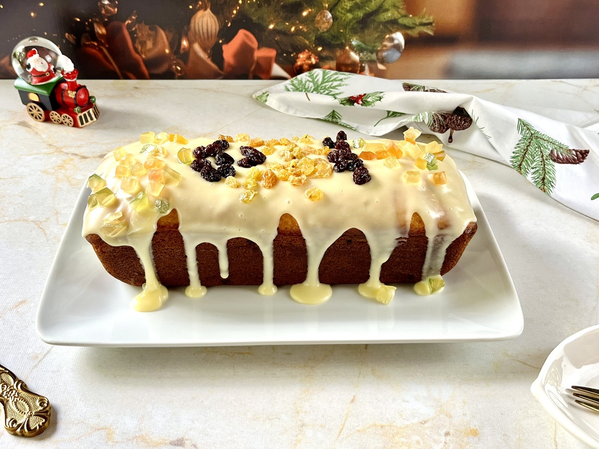 Bolo de Natal com frutas cristalizadas