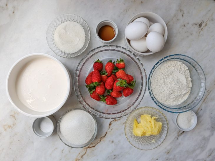 Ingredientes na bancada.