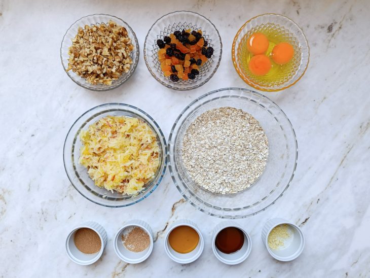 Ingredientes reunidos para o preparo da receita.