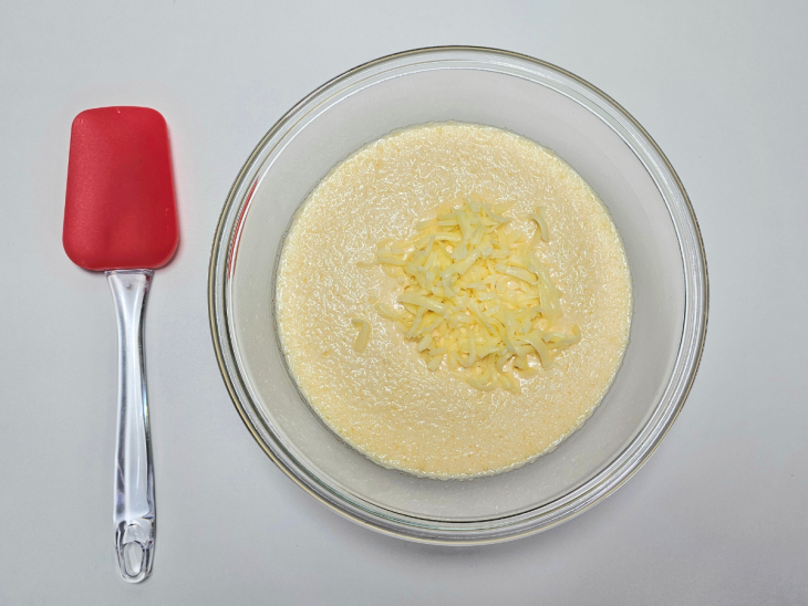 Mistura com mussarela.