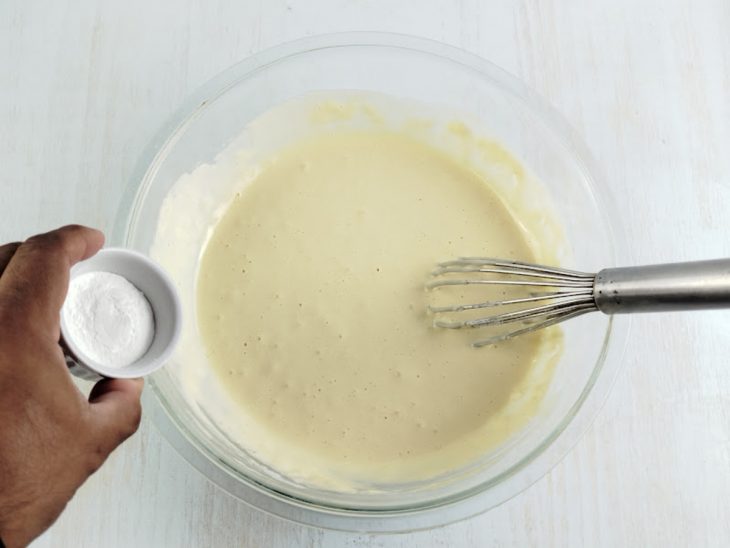 Fermento adicionado na mistura.