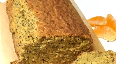 Bolo de tangerina e papoila