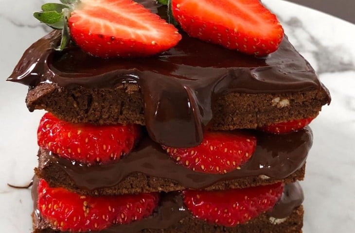 Bolo fit de chocolate de frigideira