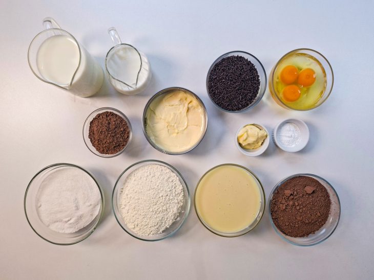 Ingredientes reunidos para o preparo da receita.