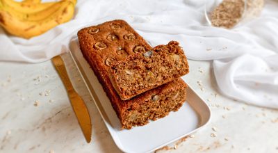 Bolo integral de maçã e banana