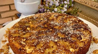 Bolo mousse de maçã com nozes fit