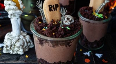 Bolo no pote de Halloween