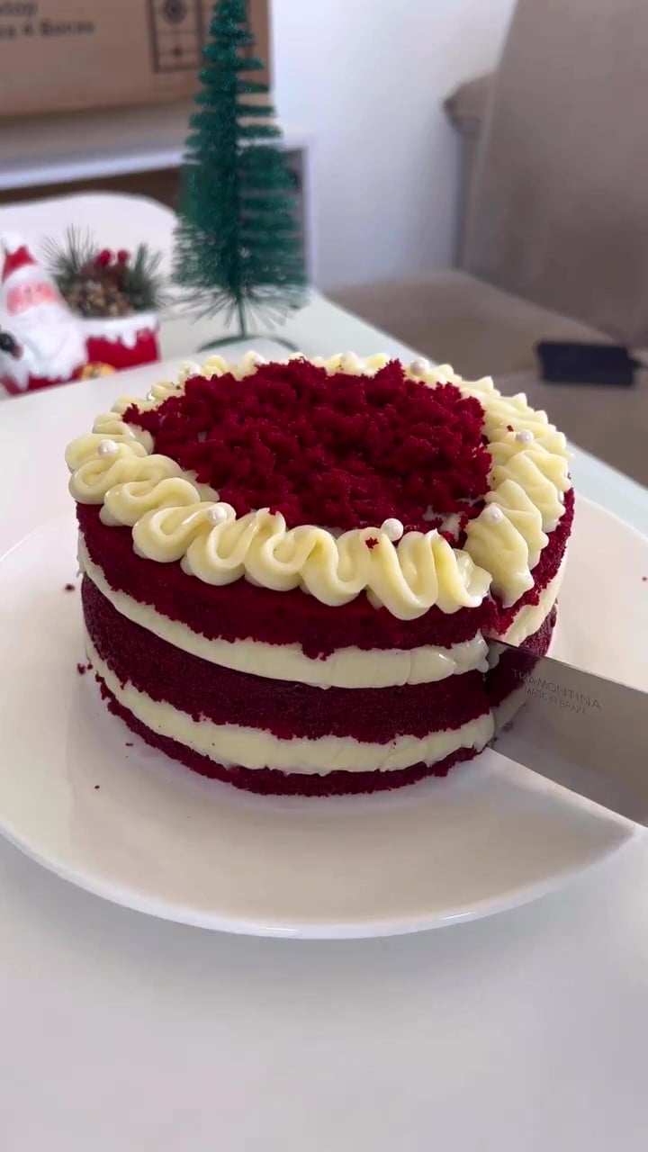 Bolo red velvet na airfryer