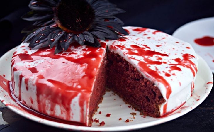 Bolo red velvet de Halloween