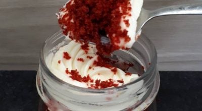 Bolo red velvet de pote