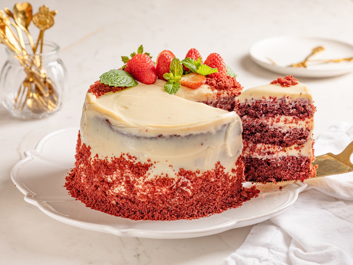 Bolo red velvet na airfryer