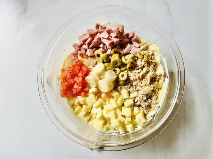 Ingredientes adicionados na massa.
