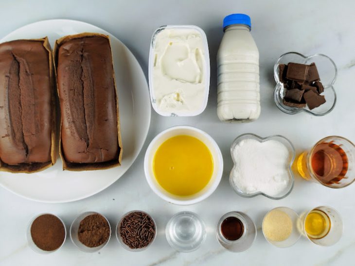 Ingredientes reunidos para o preparo da receita.