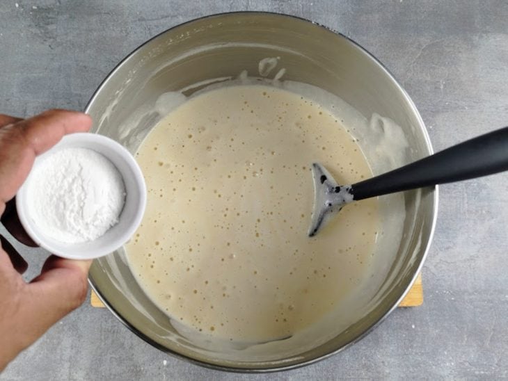 Ingredientes adicionados e incorporados.