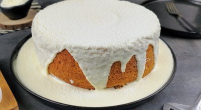 Bolo vulcão de leite Ninho
