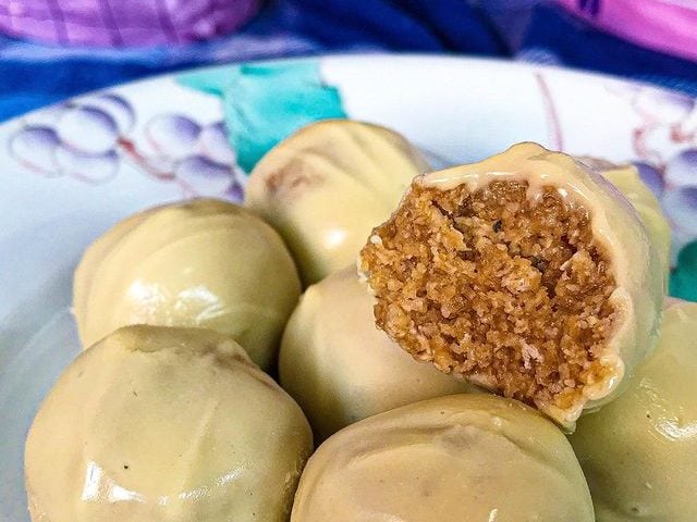 Bombom de chocolate branco
