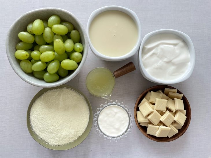 Ingredientes reunidos para o preparo da receita.