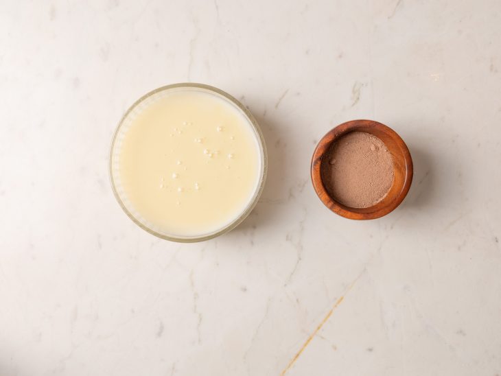 Ingredientes para o preparo do brigadeiro de panela sem manteiga.