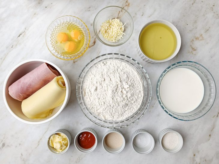 Ingredientes reunidos para o preparo da receita.