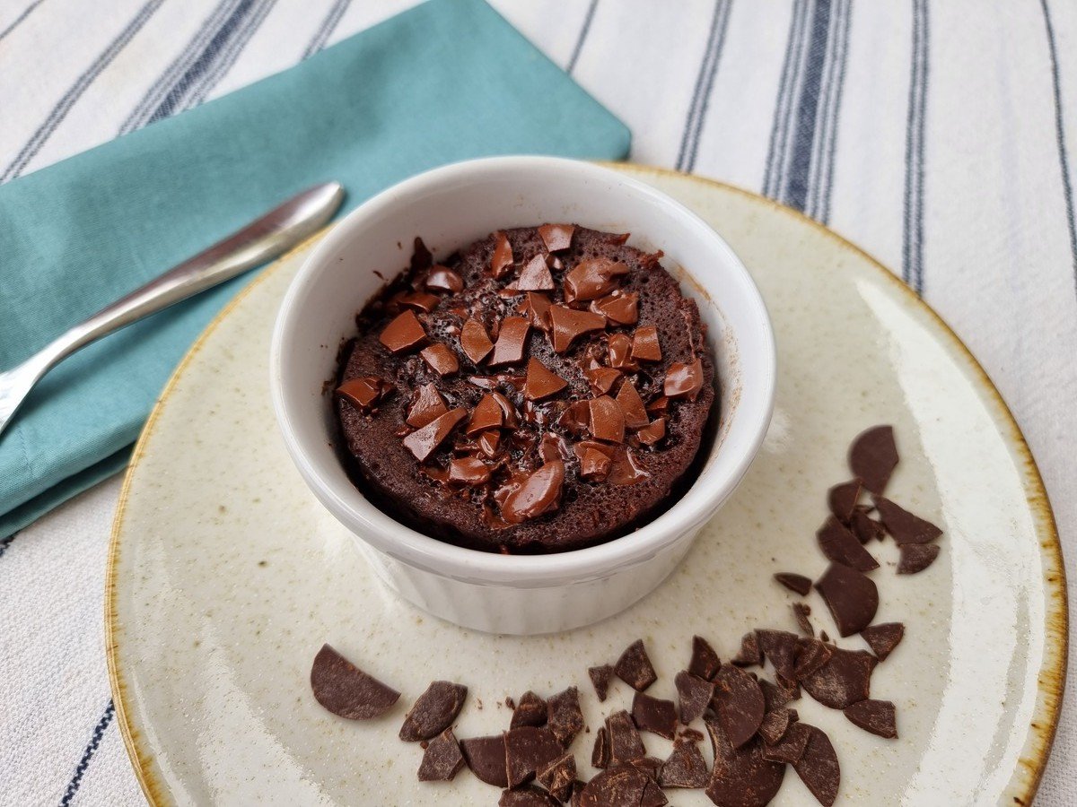 Brownie fit de micro-ondas