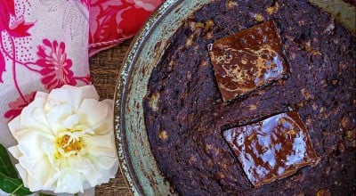 Brownie fit vegano no micro-ondas