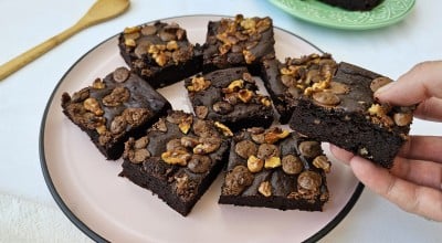 Brownie proteico de batata-doce