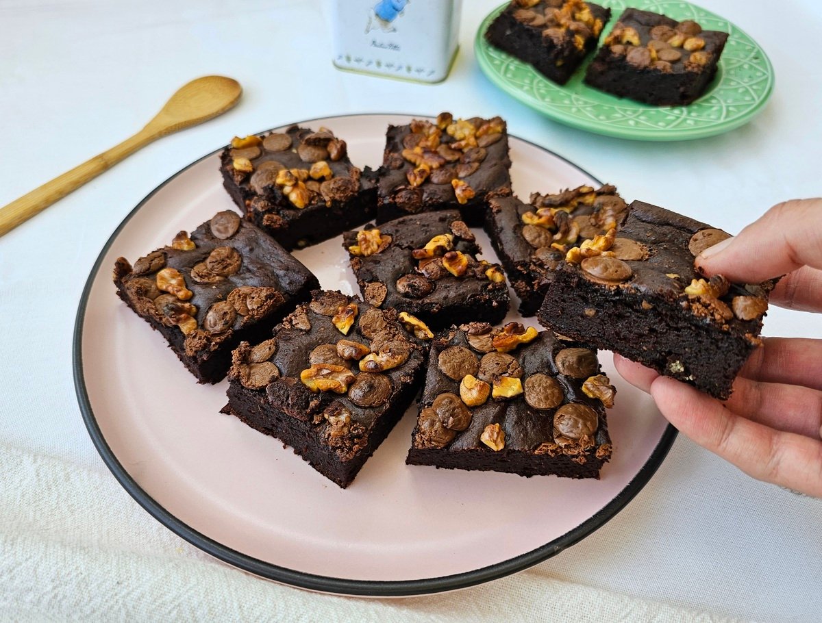 Brownie proteico de batata-doce