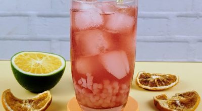Bubble Tea de Chá Laranja Cor de Rosa