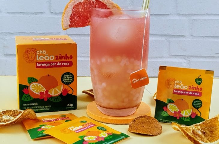 Bubble Tea de Chá Laranja Cor de Rosa