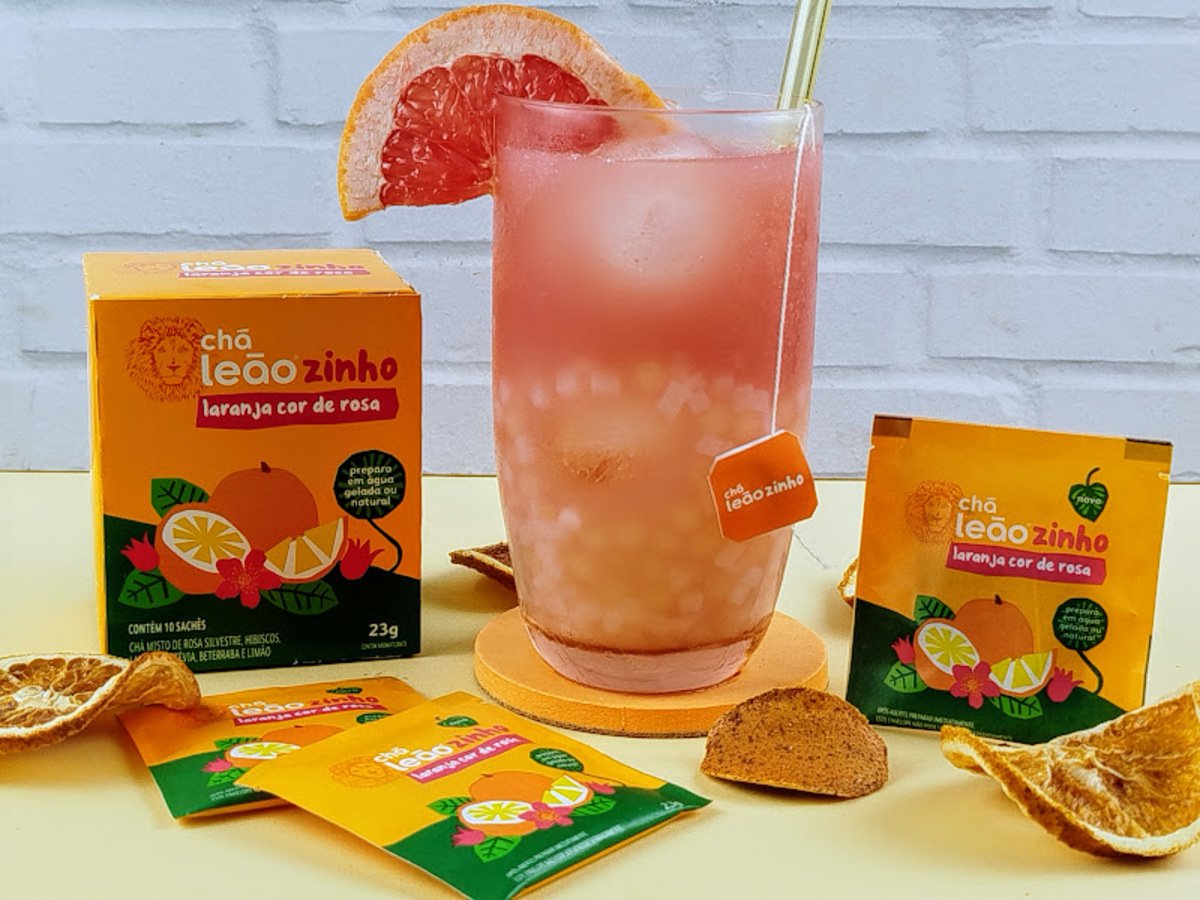 Bubble Tea de Chá Laranja Cor de Rosa