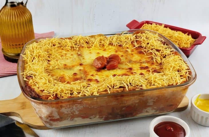Cachorro-quente de forno com pão