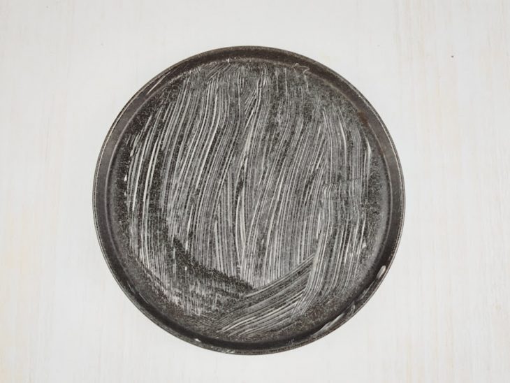 Forma untada com manteiga.