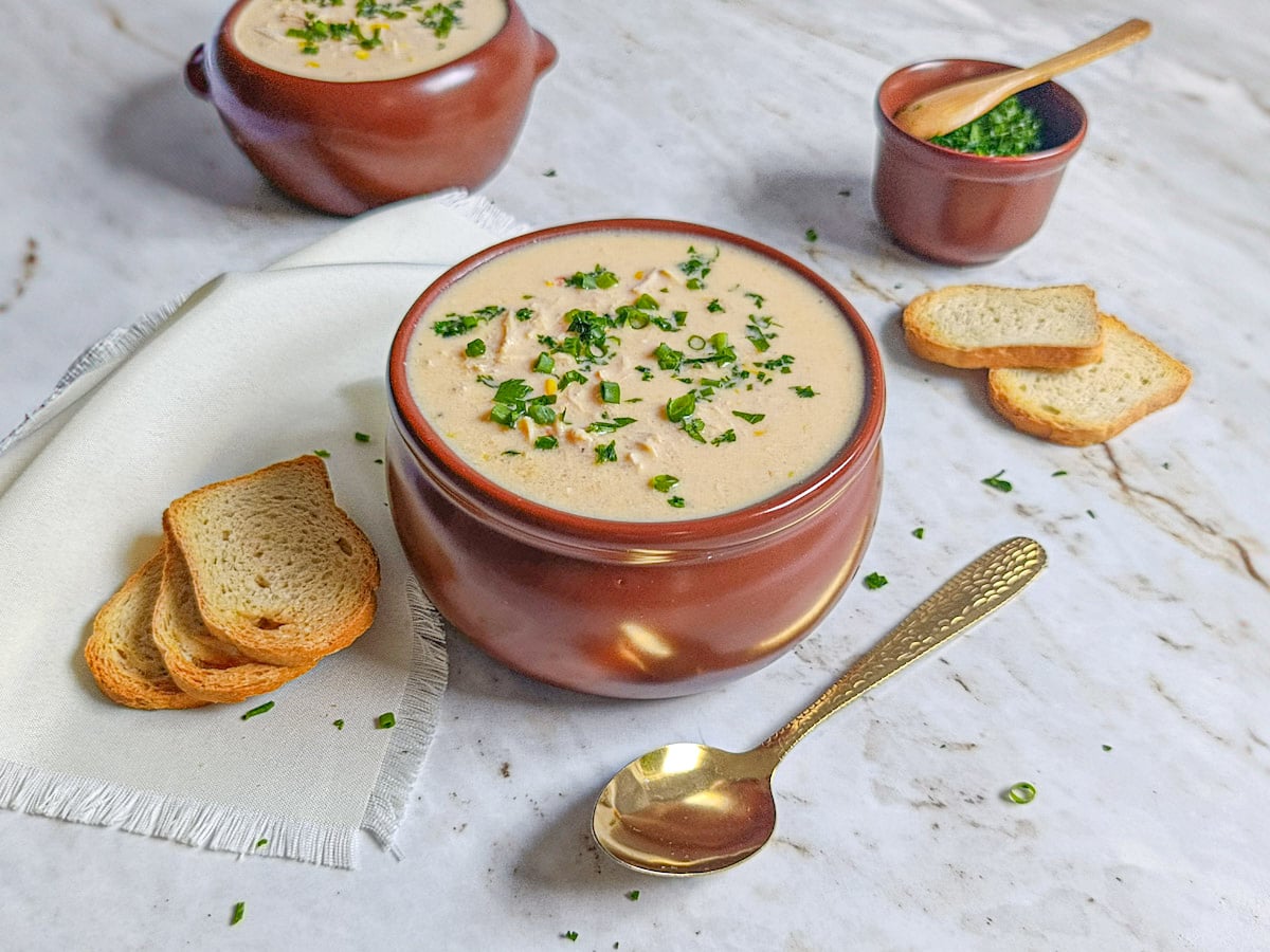 Caldo de frango cremoso