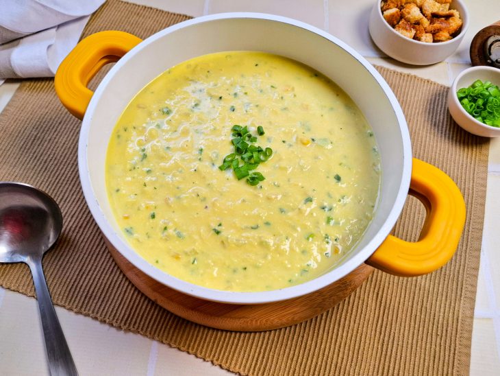 Caldo de milho finalizado.