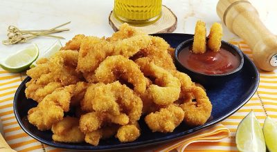 Camarão empanado na farinha panko