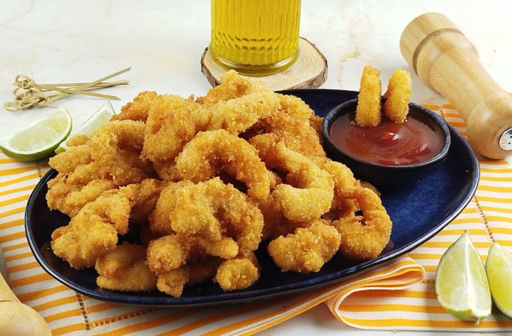 Camarão empanado na farinha panko