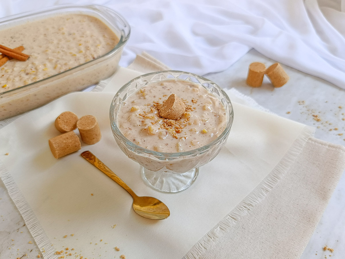 Canjica cremosa com paçoca