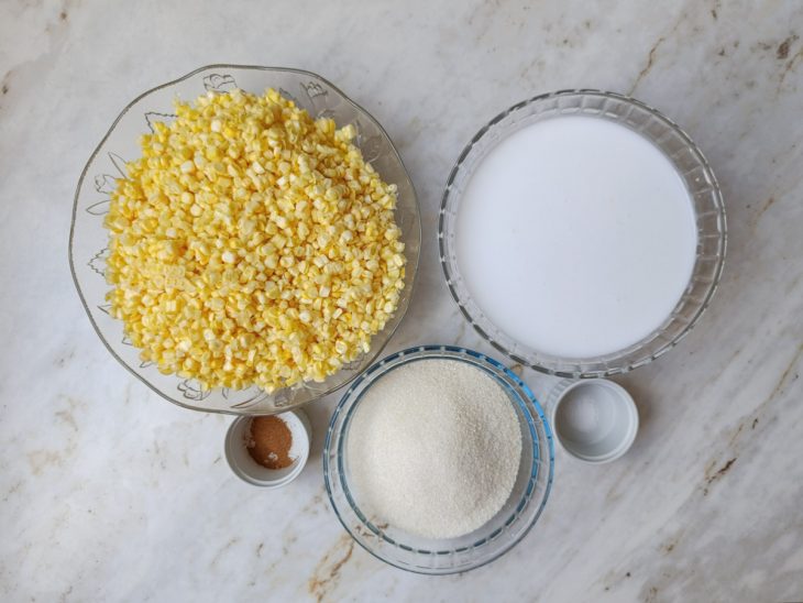 Ingredientes reunidos para preparar a receita.